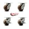 Service Caster 6 Inch Heavy Duty High Temp Phenolic Swivel Caster Set with 2 Brakes, 4PK SCC-KP92S630-PHRHT-2-SLB-2 - alternate 3